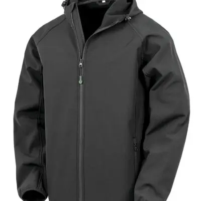 3-laagse gerecycleerde softshell met capuchon voor heren