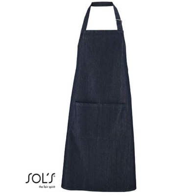 Denim Bib Apron Grant With Pocket