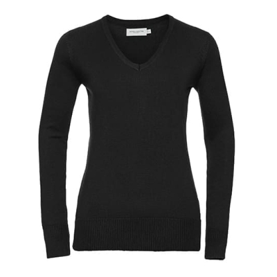 Ladies V-Neck Knitted Pullover