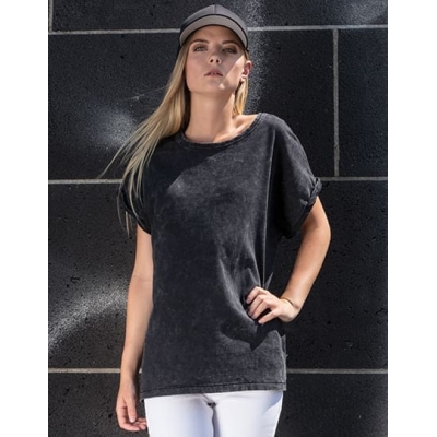 Ladies´ Acid Washed Extended Shoulder Tee