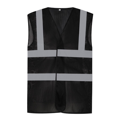 Signalisatie top koel open gaas 2 banden en bretels vest gerecycleerd