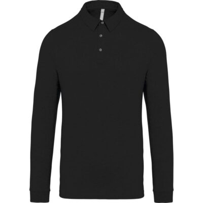 Herenpolo lange mouwen van jersey