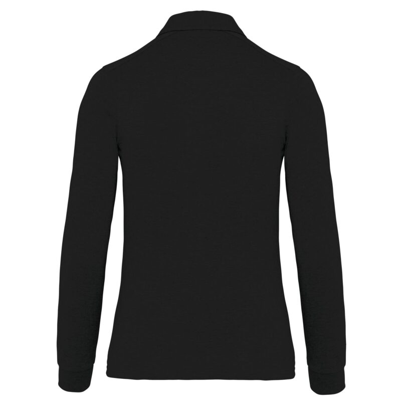 Damespolo lange mouwen van jersey - Afbeelding 2