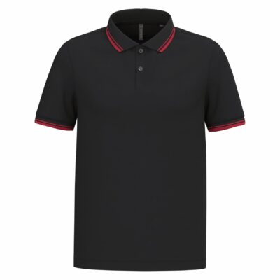 Herenpolo met korte mouwen en contrasterende bies