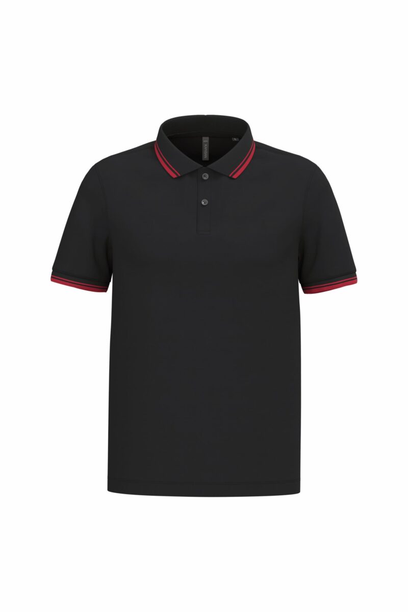 Herenpolo met korte mouwen en contrasterende bies