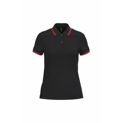 Damespolo met korte mouwen en contrasterende bies