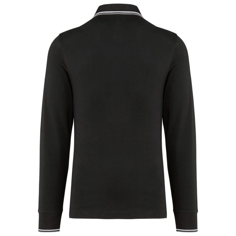 Heren polo van piquétricot met lange mouwen - Afbeelding 2