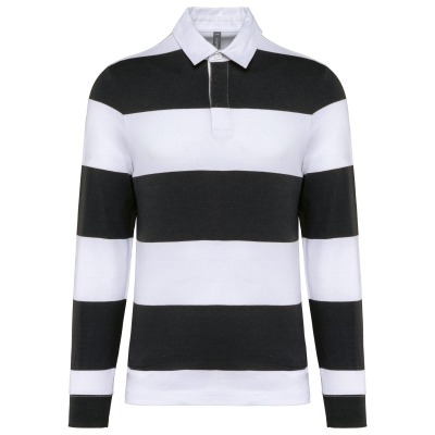 Gestreepte uniseks polo lange mouwen