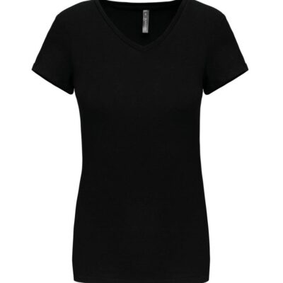 Dames-t-shirt V-hals korte mouwen