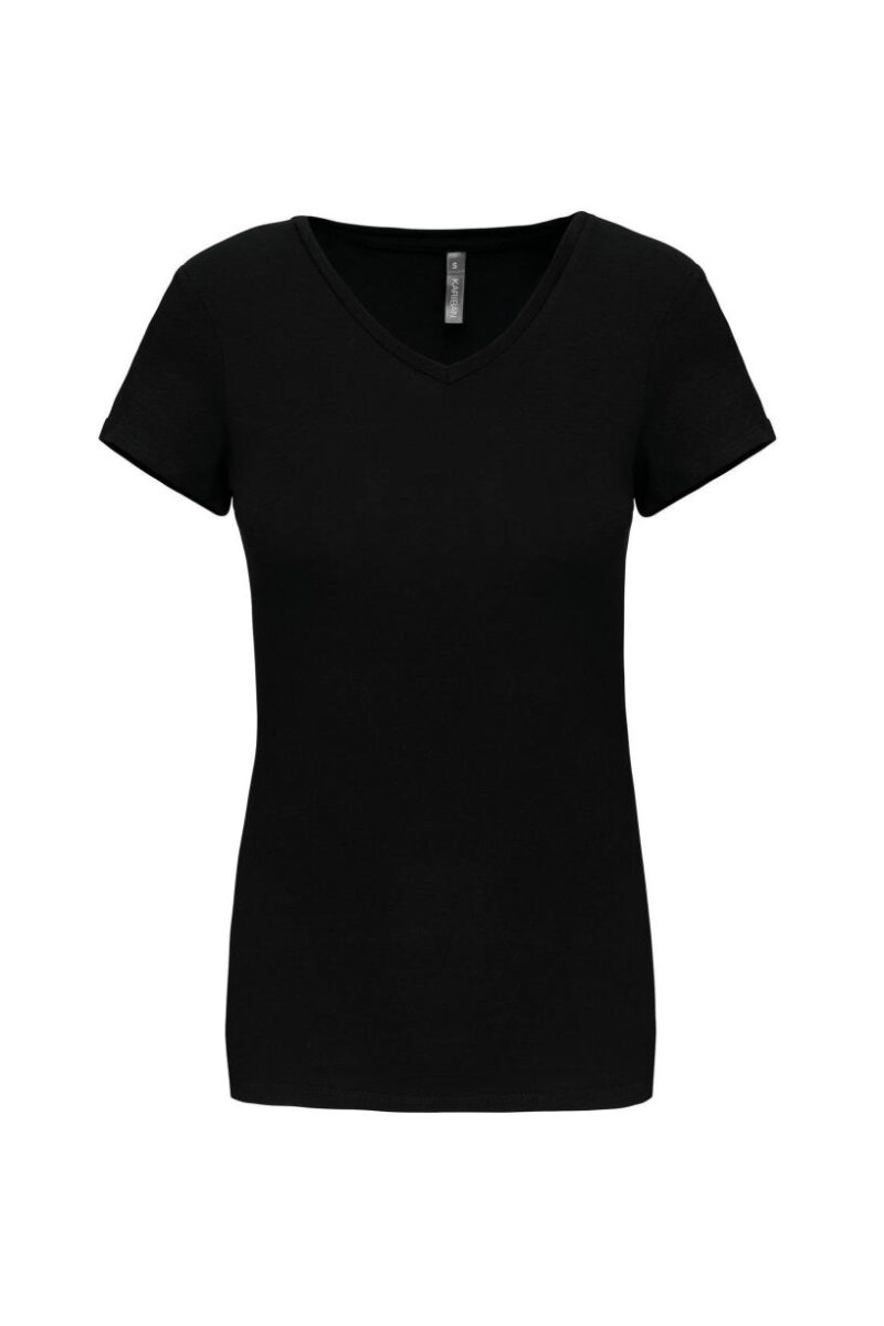 Dames-t-shirt V-hals korte mouwen