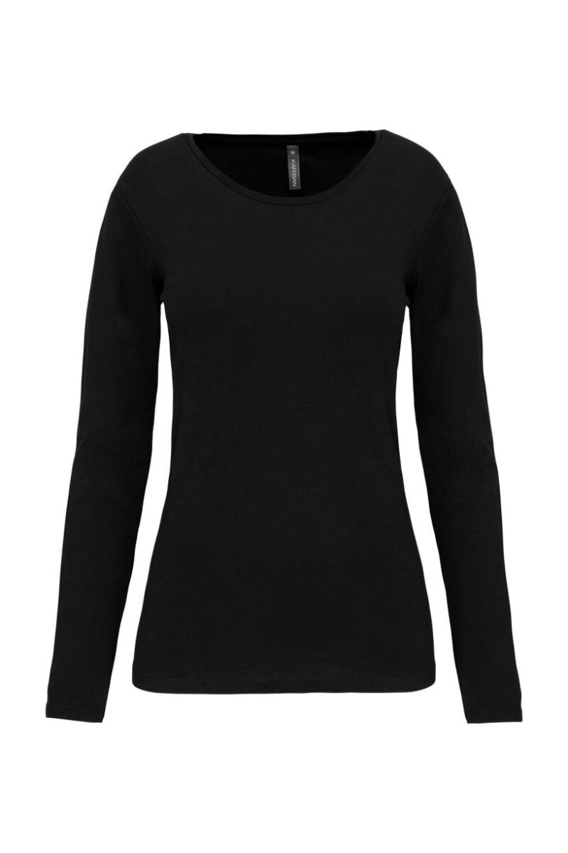 Dames-t-shirt ronde hals lange mouwen