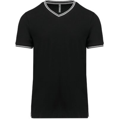 Heren-t-shirt piqué V-hals