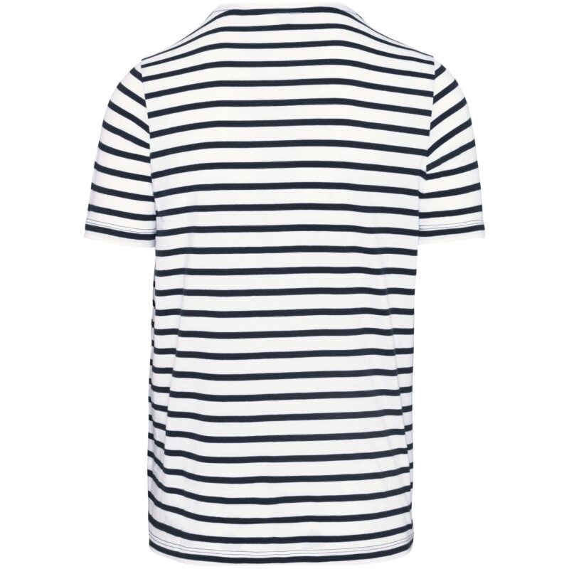 Gestreept T-shirt met zak en korte mouwen - Afbeelding 2