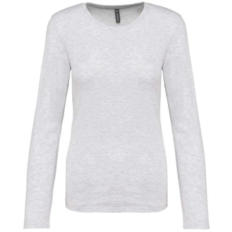 Dames T-shirt ronde hals lange mouwen