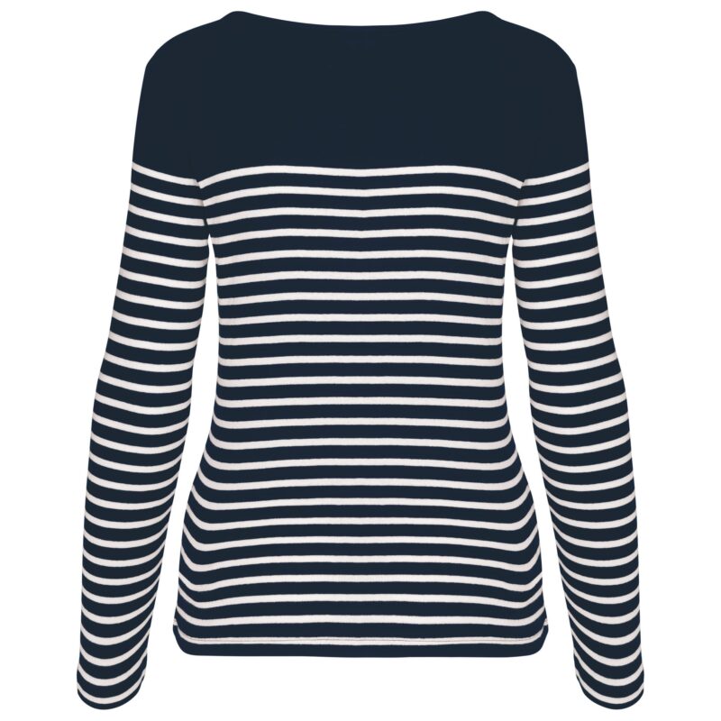 Gestreept dames-t-shirt lange mouwen - Afbeelding 2