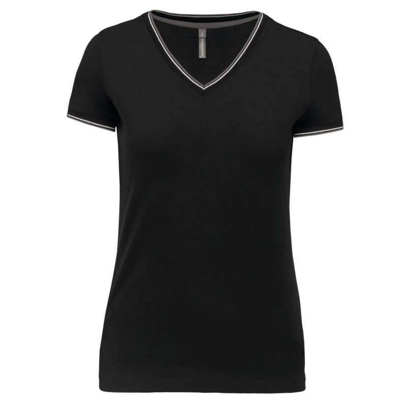 Dames-t-shirt piqué V-hals