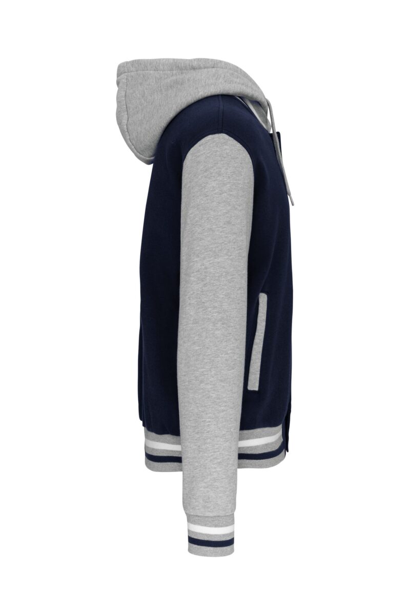 College jacket met capuchon unisex - Afbeelding 3