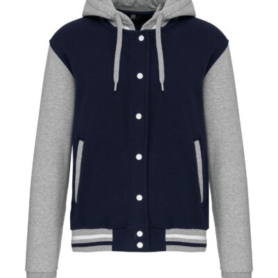 College jacket met capuchon unisex
