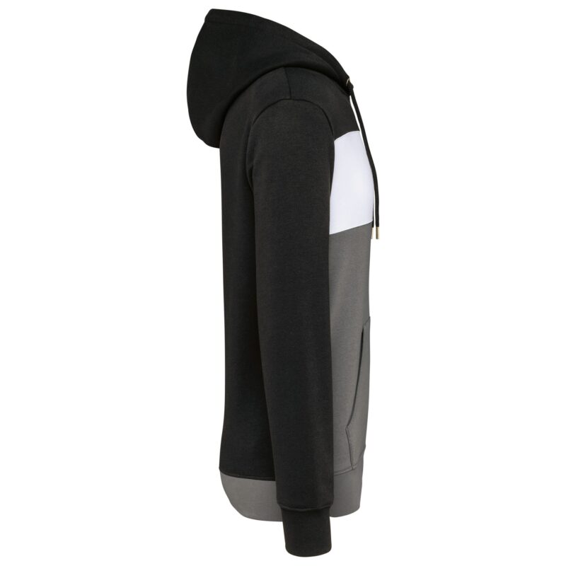 Driekleurige unisex sweater met capuchon - Afbeelding 3