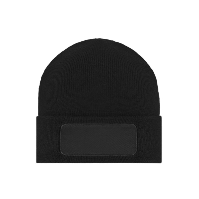 Knitted Beanie with Patch (10cm x 5cm)