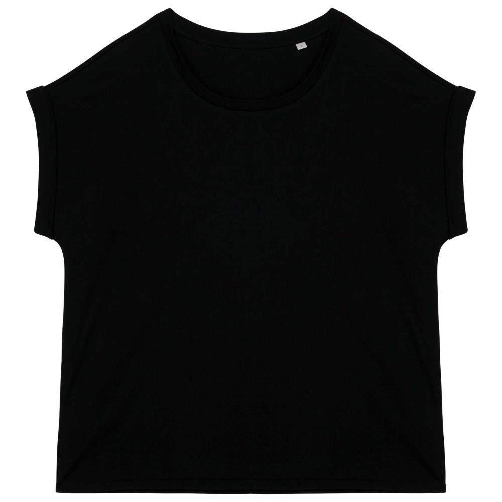 Ecologisch dames t-shirt met mouwen met omslag