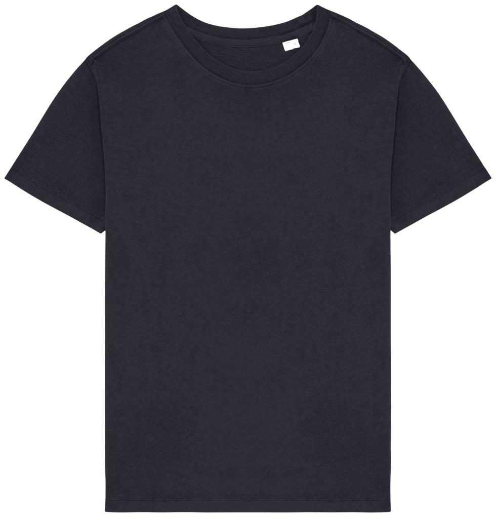 Ecologisch verwassen T-shirt ronde hals korte mouwen