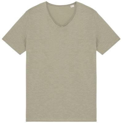 Ecologisch slub heren-T-shirt onafgewerkte randen