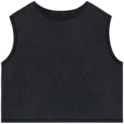 Ecologisch cropped mouwloos dames-T-shirt