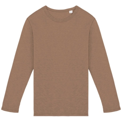 Ecologische en verwassen uniseks sweater met ronde hals French Terry