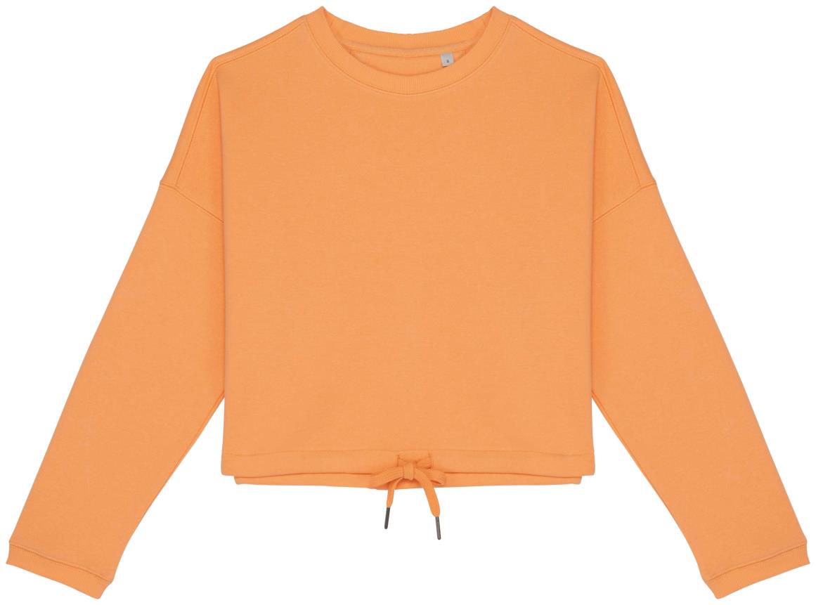 Ecologische cropped damessweater met ronde hals