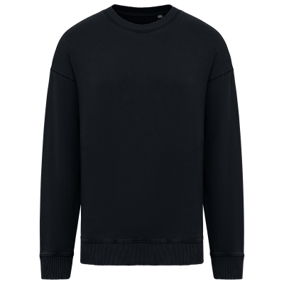 Duurzame oversized verwassen uniseks sweater met ronde hals