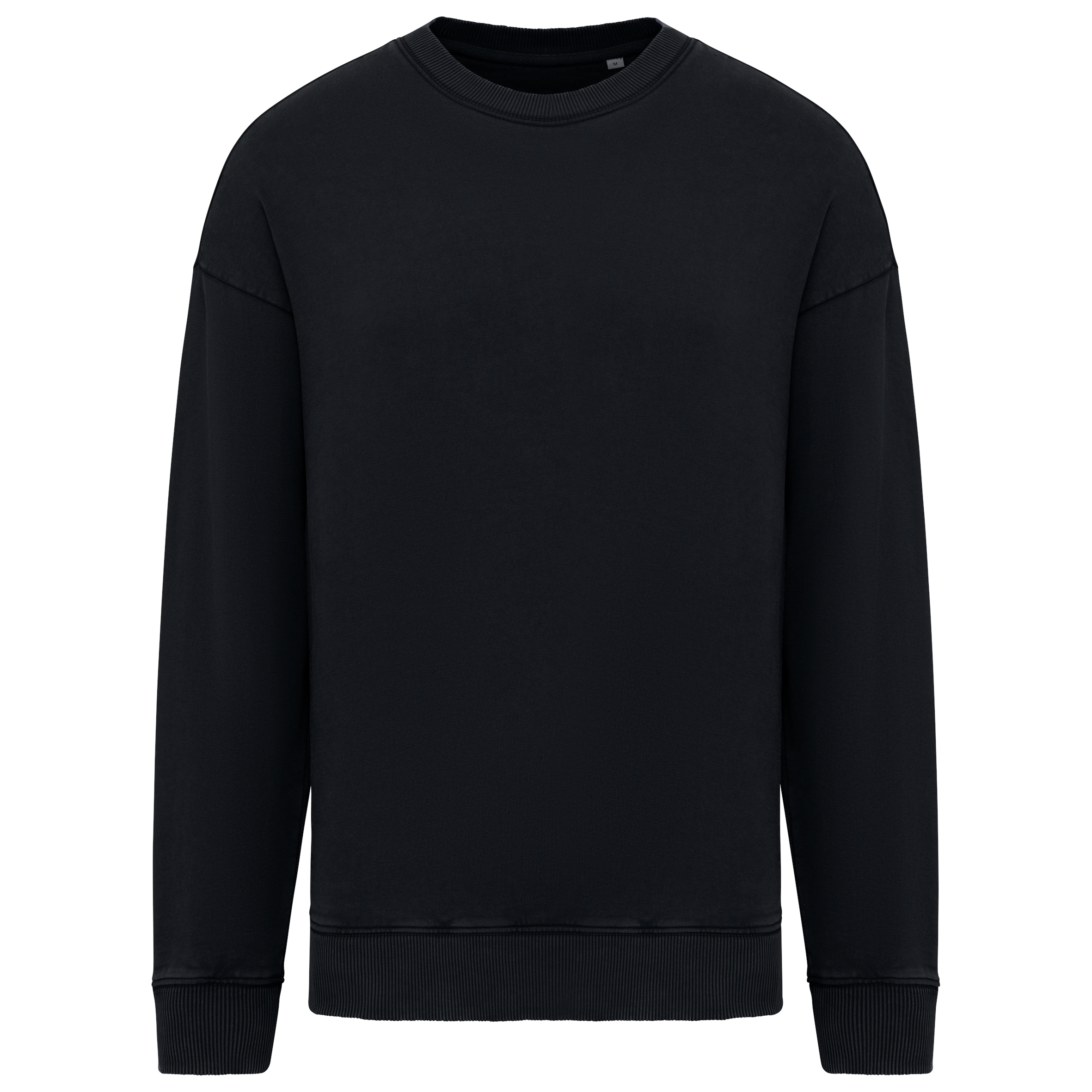Duurzame oversized verwassen uniseks sweater met ronde hals