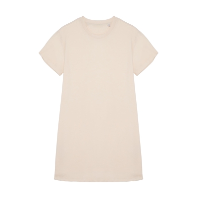 Ecologische badstof t-shirtjurk met afhangende mouwen