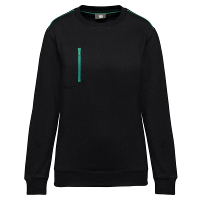 DayToDay unisex sweater met zip contrasterende zak