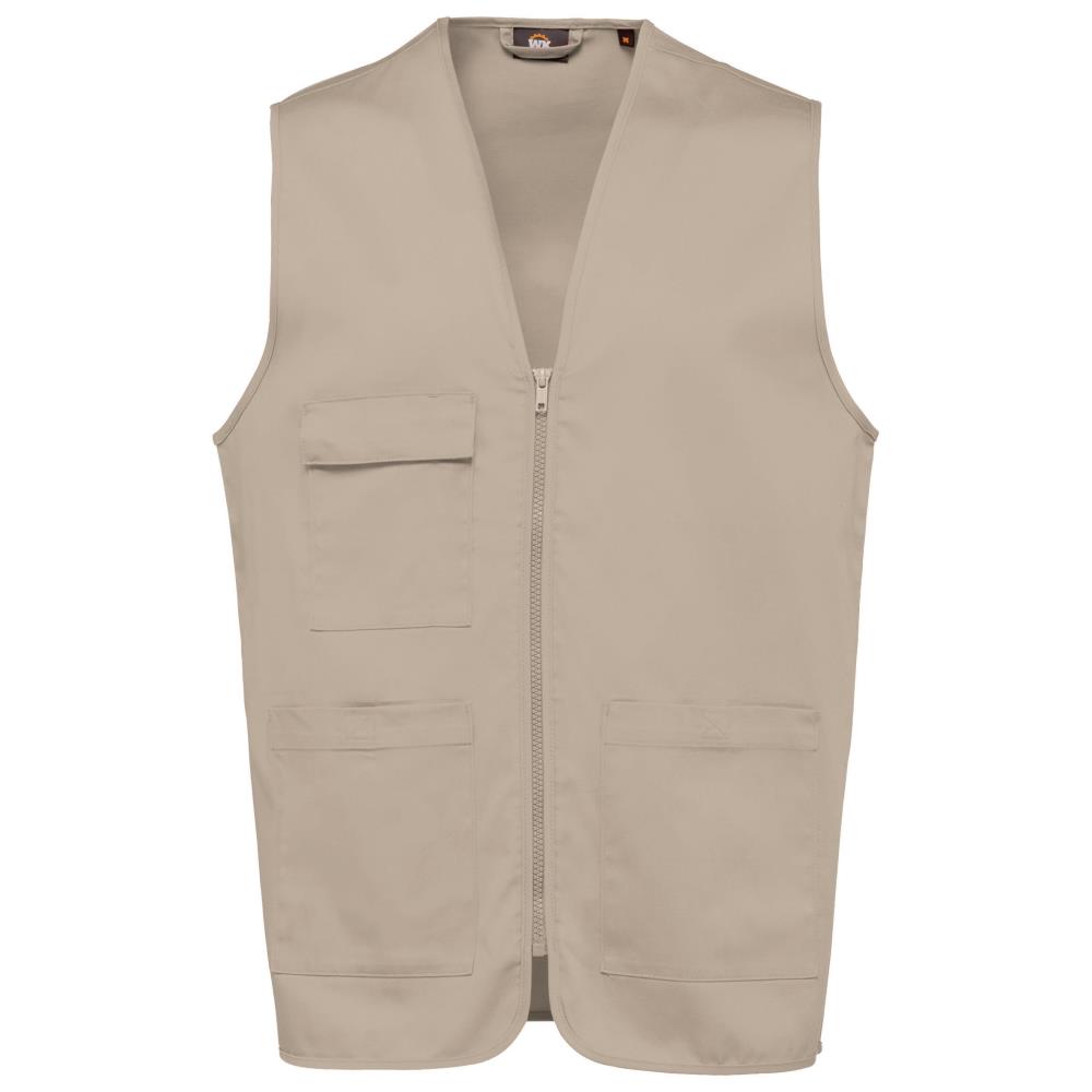 Unisex gilet in polykatoen met veel zakken