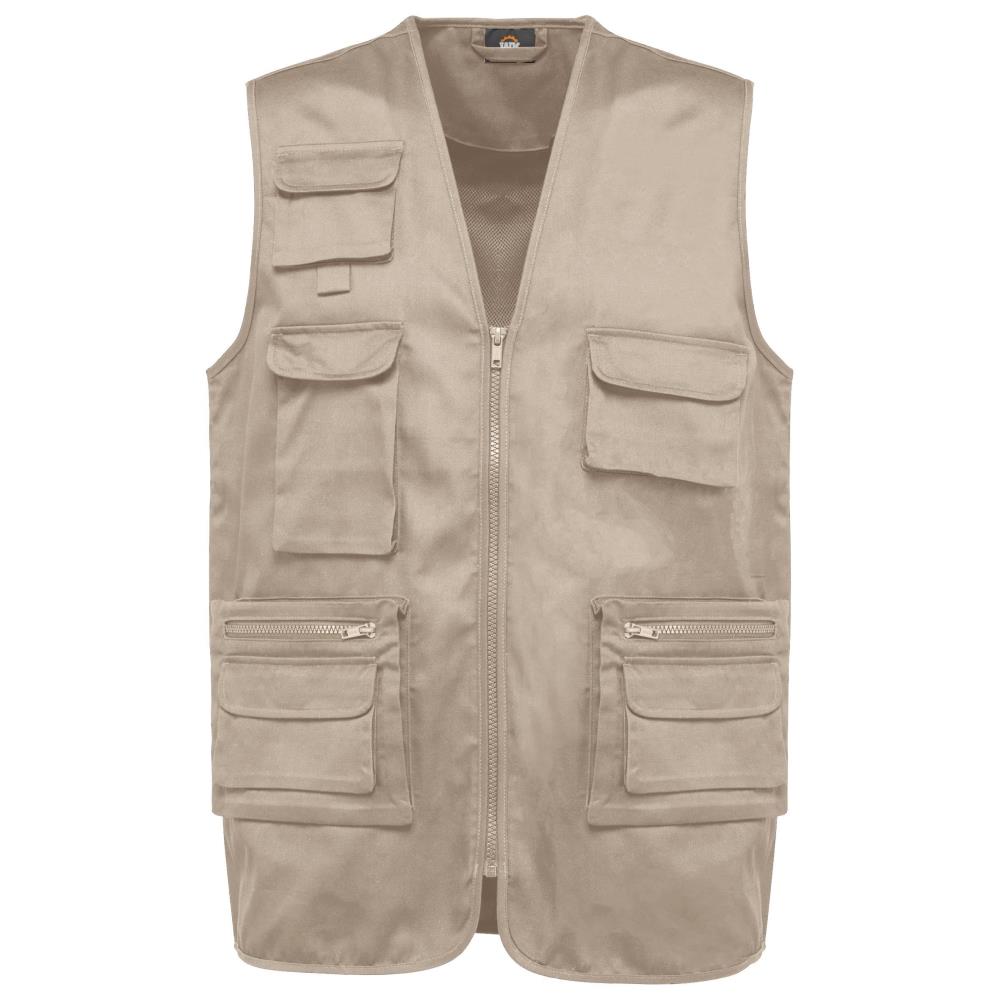 Gevoerd unisex gilet in polykatoen met veel zakken