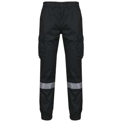 Uniseks Cargobroek uniseks met elastische boord en reflecterende strook