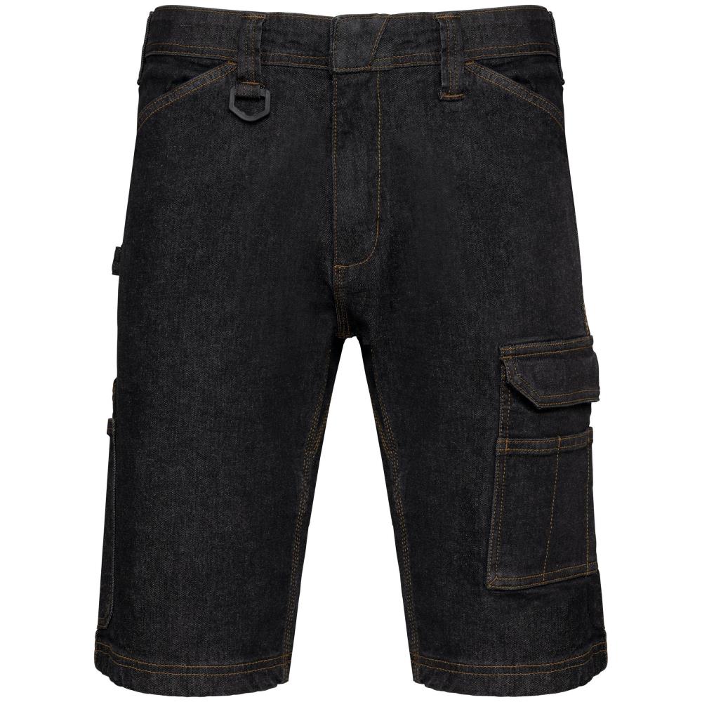 Denim herenbermuda met meerdere zakken