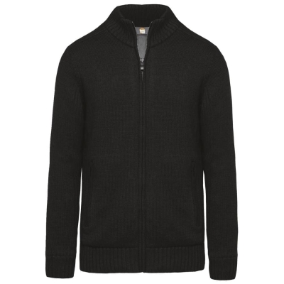 Met fleece gevoerde herencardigan.